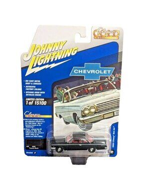Die Cast Johnny Lightning 1962 Chevy Bel Air Tuxedo Black 1:64 Limited Classic